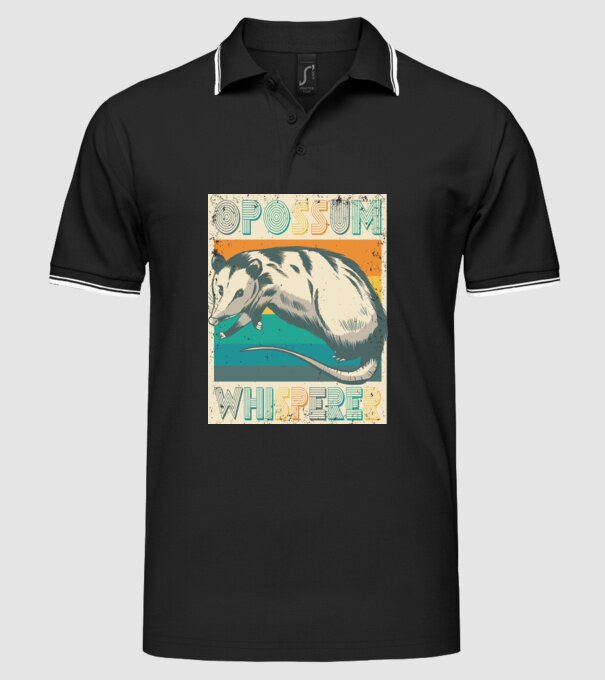 Opossum Whisperer model negru pe tricou