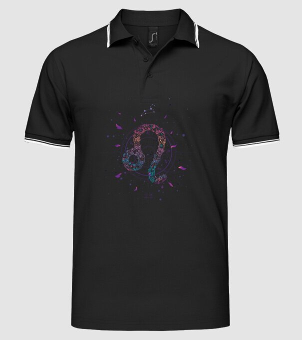 Leo Zodiac model negru pe tricou
