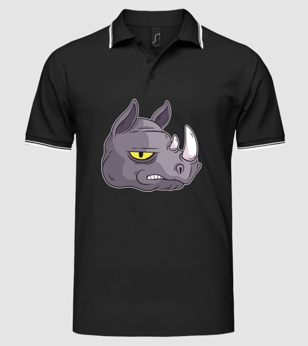 Cap de rinocer model negru pe tricou