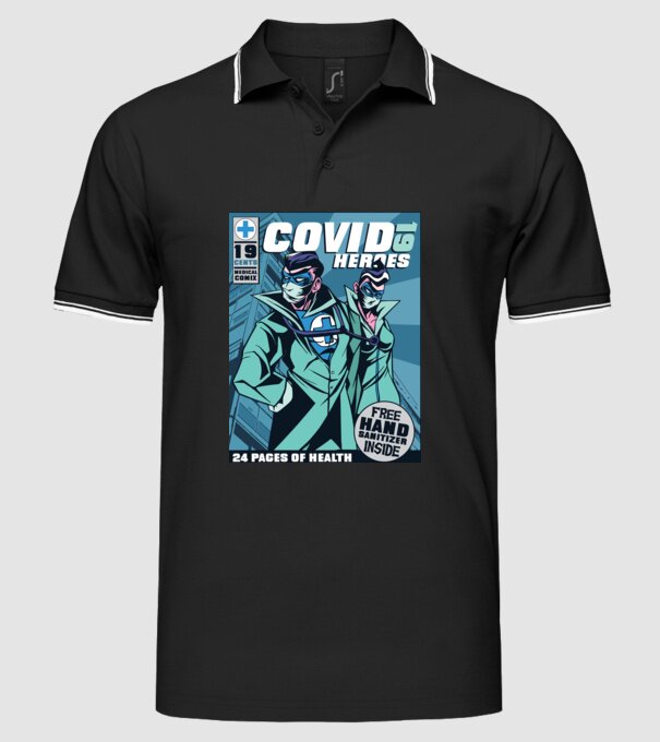 Medici Supereroi Benzi desenate model negru pe tricou