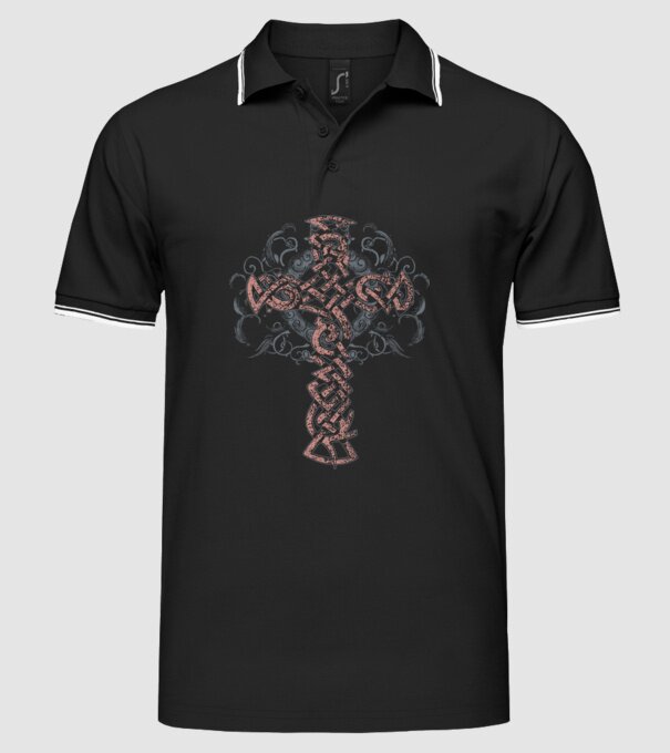 Cruce veche vikingă model negru pe tricou