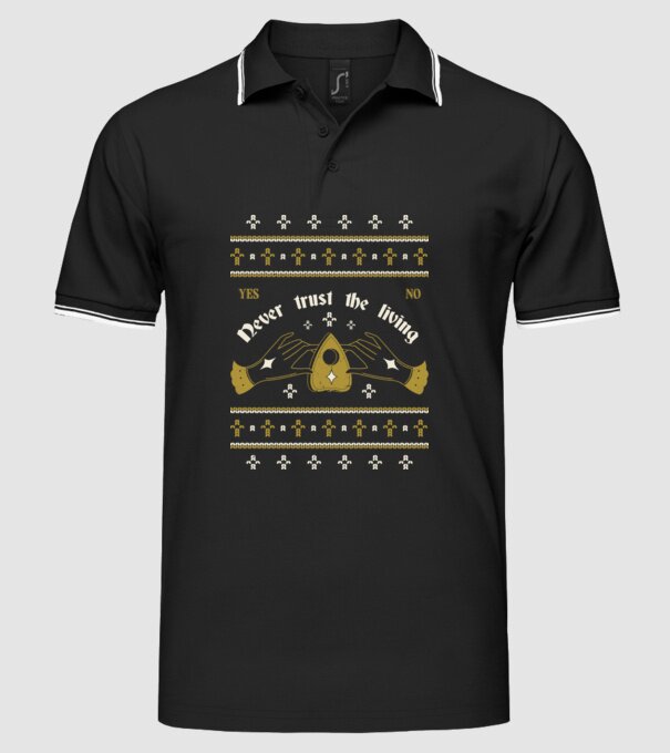 Ouija Motiv de Crăciun model negru pe tricou