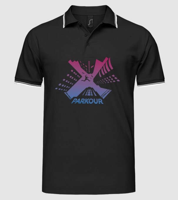 Parkour model negru pe tricou
