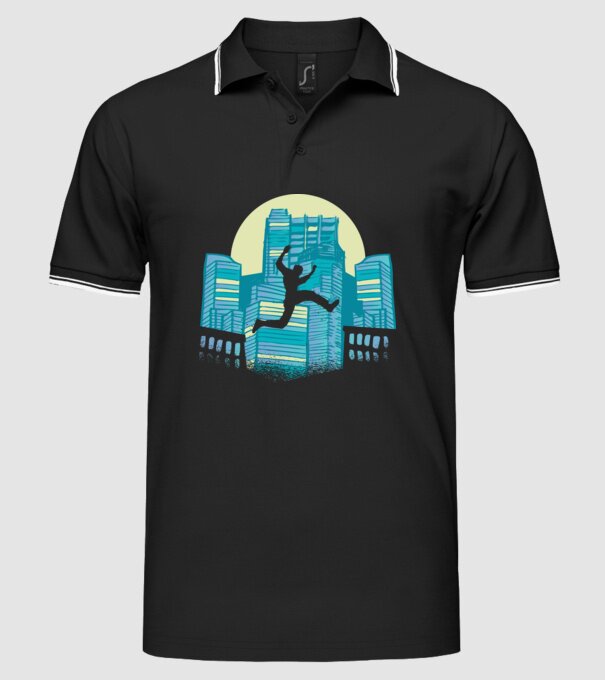 Parkour model negru pe tricou