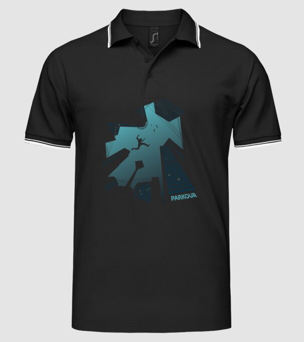 Tricou design Parkour model negru pe tricou