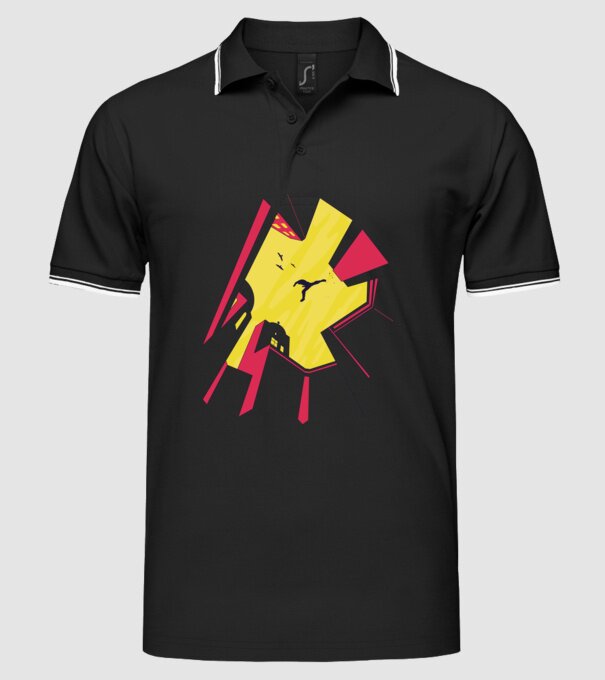 Alergare Parkour model negru pe tricou
