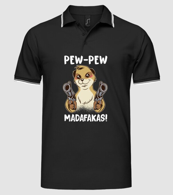 Pew Pew Pew Madafakas Suricată model negru pe tricou