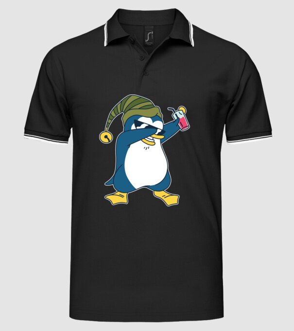 Pinguin DAB model negru pe tricou