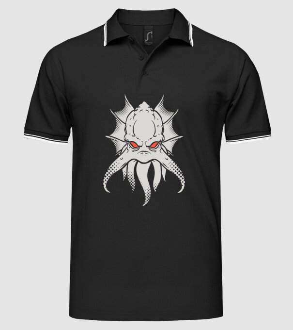 Cap de caracatiță model negru pe tricou