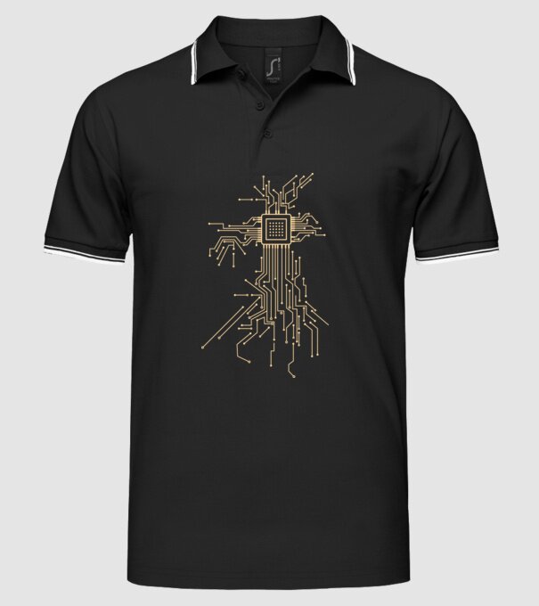 Procesor model negru pe tricou