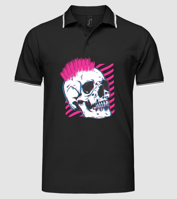 Craniu Punk model negru pe tricou