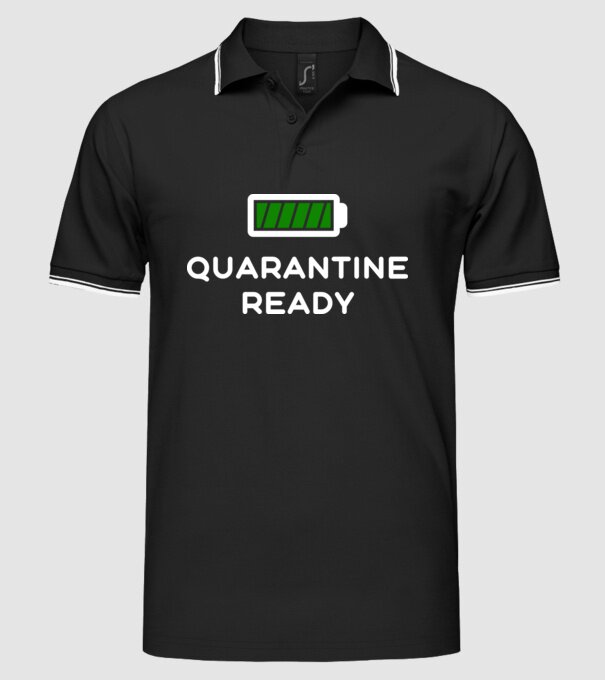 Quarantine ready model negru pe tricou
