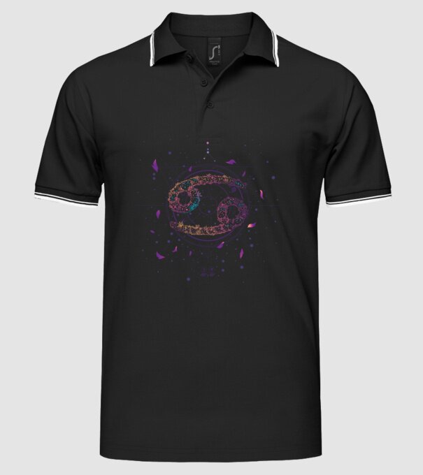 Cancer Zodiac model negru pe tricou