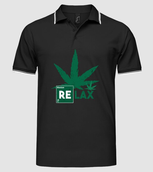 Relax Cannabis model negru pe tricou
