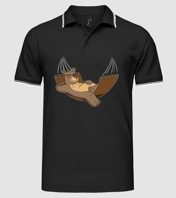 Urs Relax model negru pe tricou