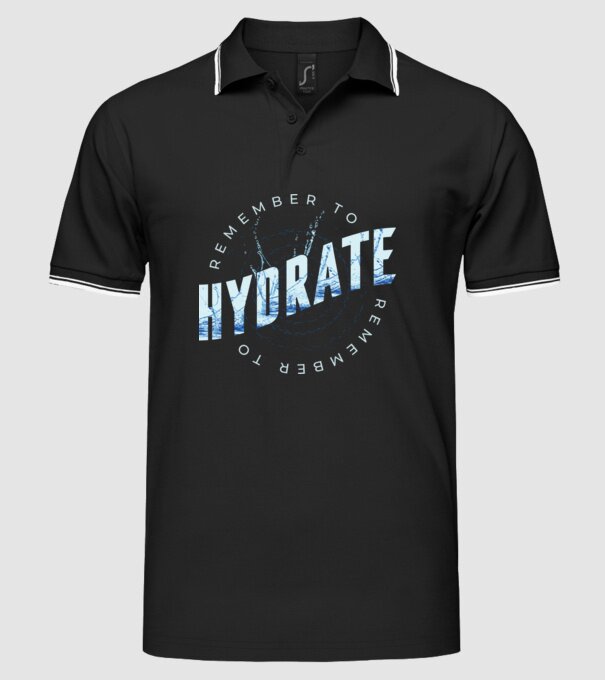 Remember to Hydrate model negru pe tricou