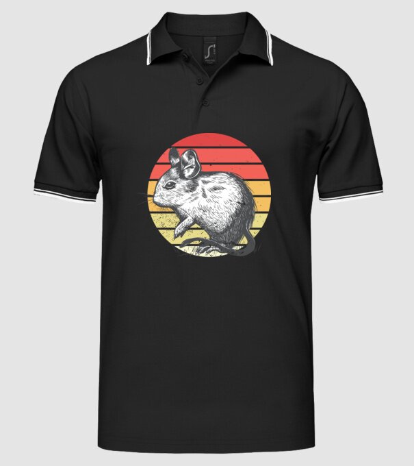 Retro Degu model negru pe tricou