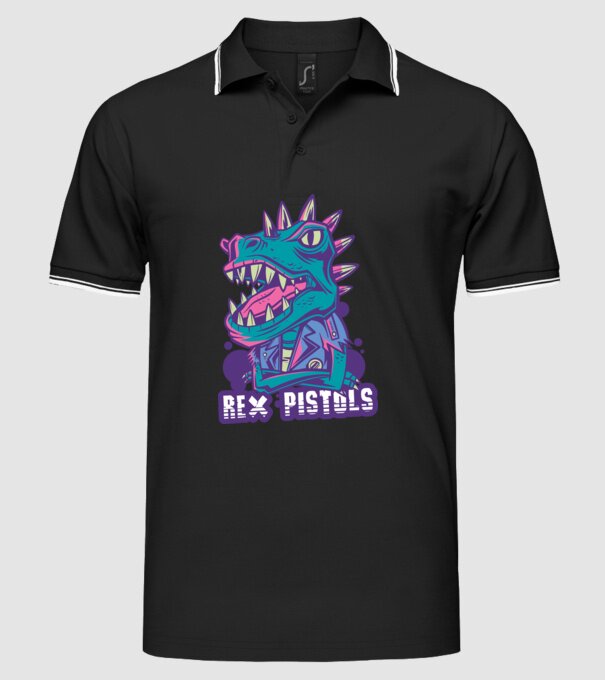Rex Pistols model negru pe tricou