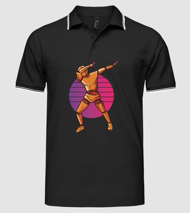 Robot DAB model negru pe tricou