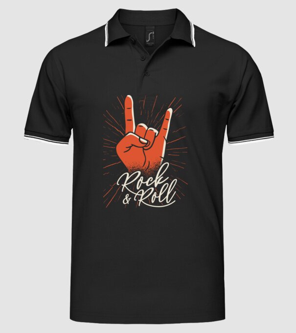 Rock and Roll model negru pe tricou