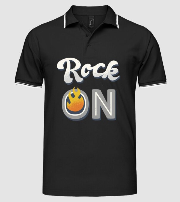 Rock On model negru pe tricou