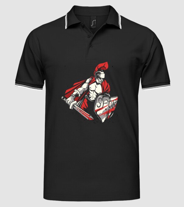 SPQR războinic Roman model negru pe tricou