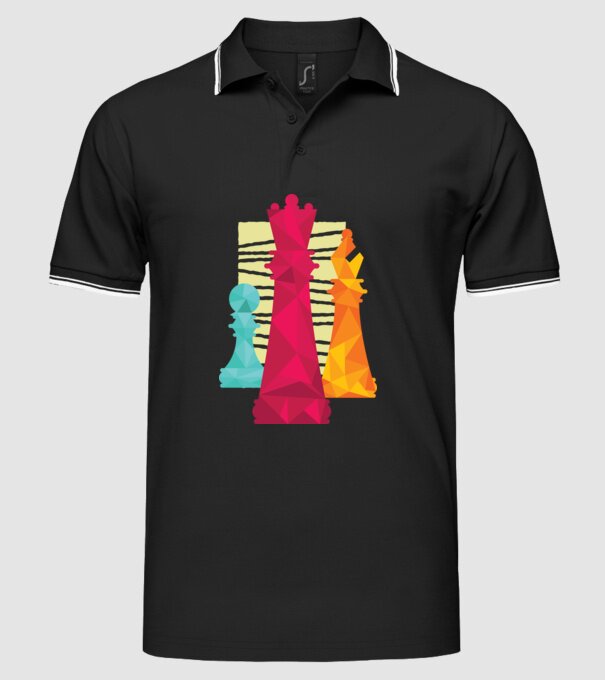 Piese Șah model negru pe tricou