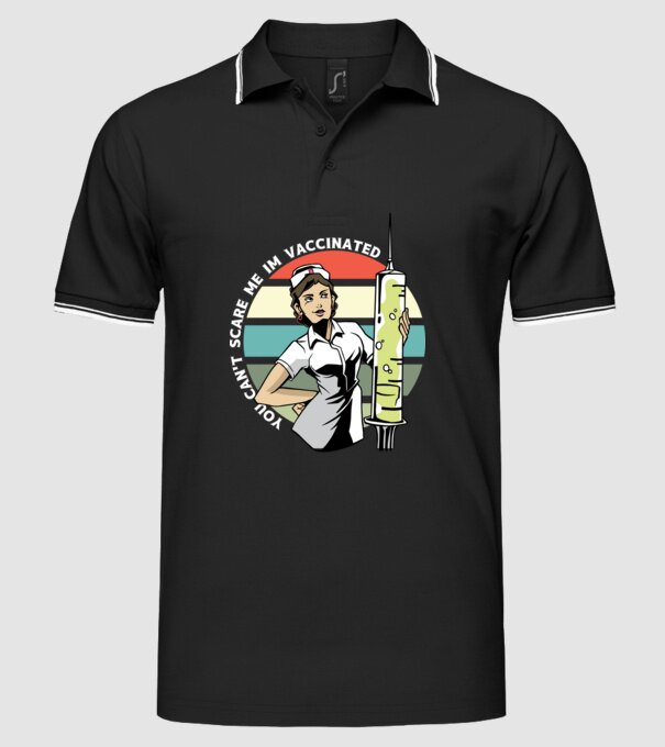 Nu mă poți speria cu nimic, sunt vaccinat model negru pe tricou