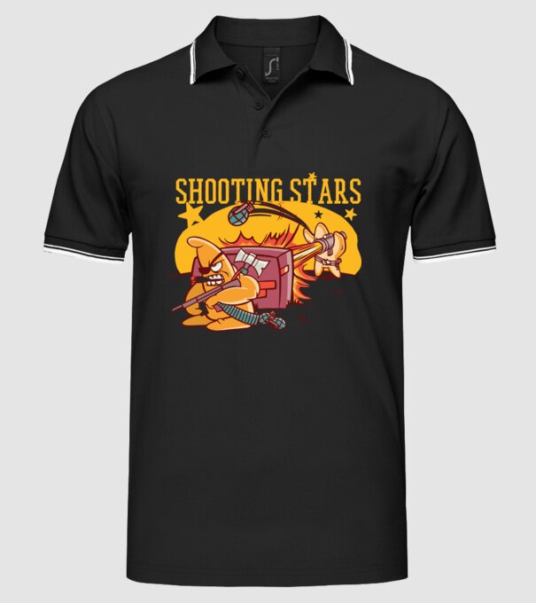 Shooting Stars model negru pe tricou