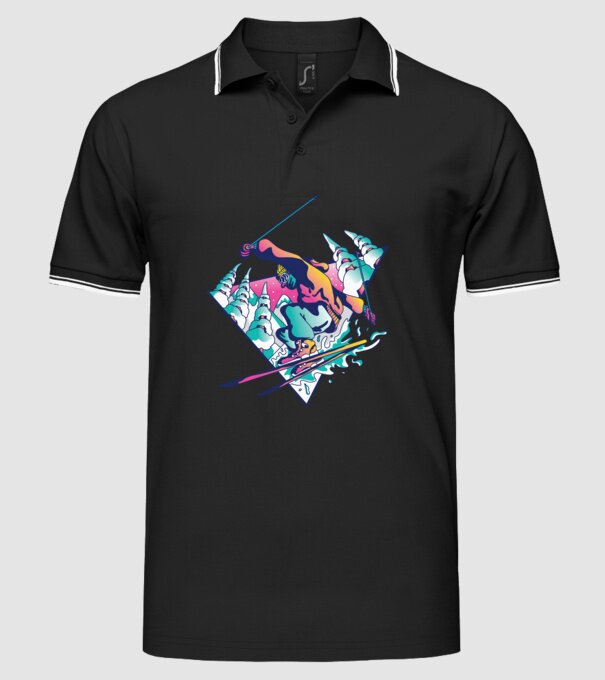 Broască țestoasă model negru pe tricou
