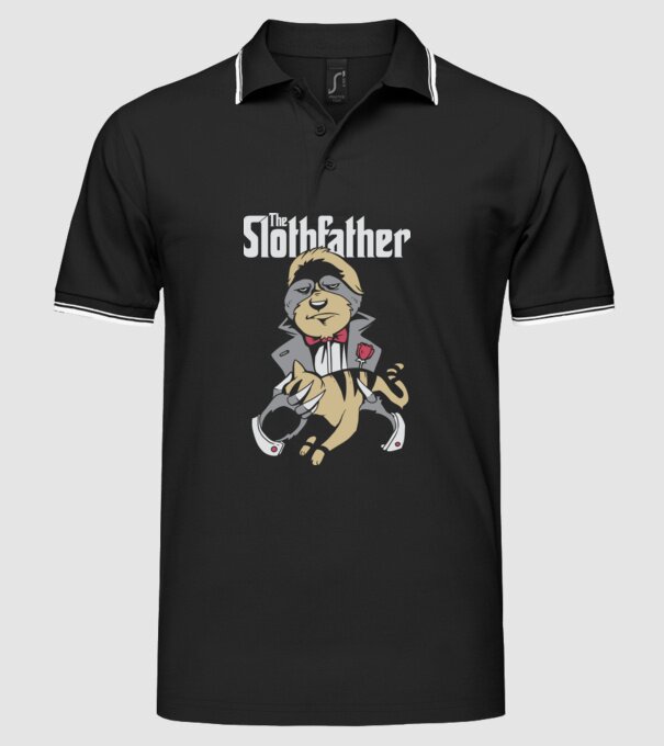 Slothfather - Naș Leneș model negru pe tricou