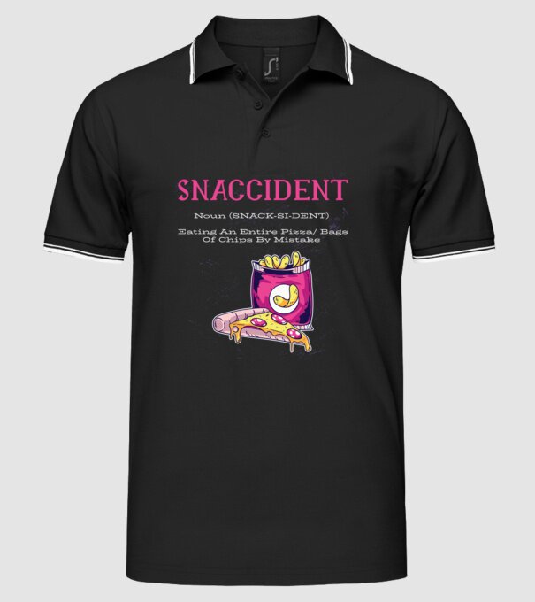 Snaccident model negru pe tricou