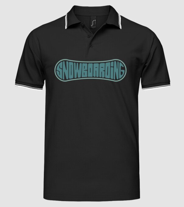 Snowboarding model negru pe tricou