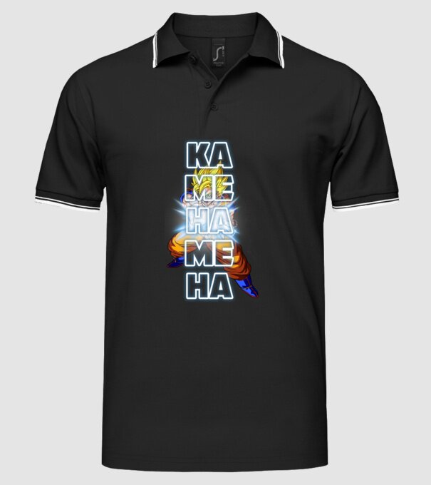 Son Goku Kamehameha model negru pe tricou