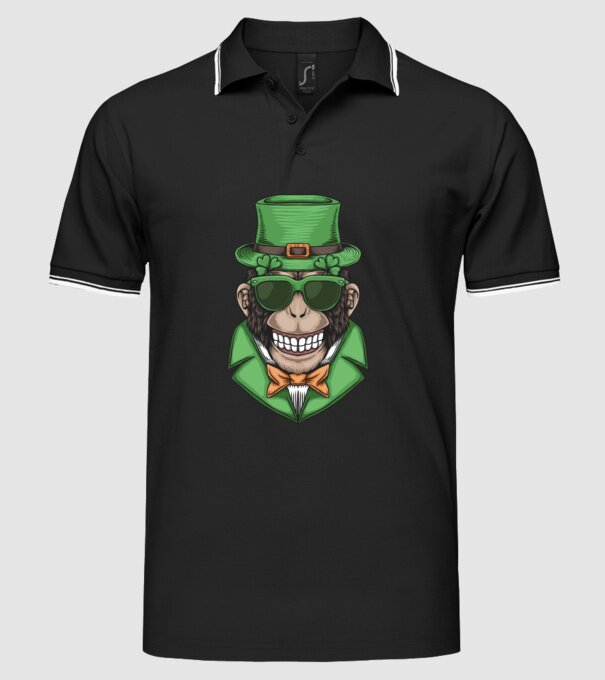 Sfântul Patrick Maimuță model negru pe tricou