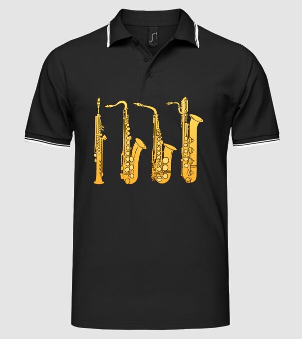 Saxofoane model negru pe tricou