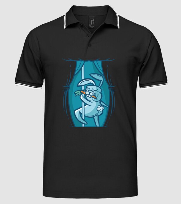 Iepuraș Striptease model negru pe tricou