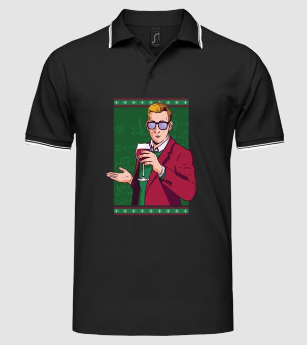 Profesor cu vin model negru pe tricou