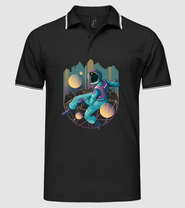 Techno Astronaut tricou astronaut model negru pe tricou