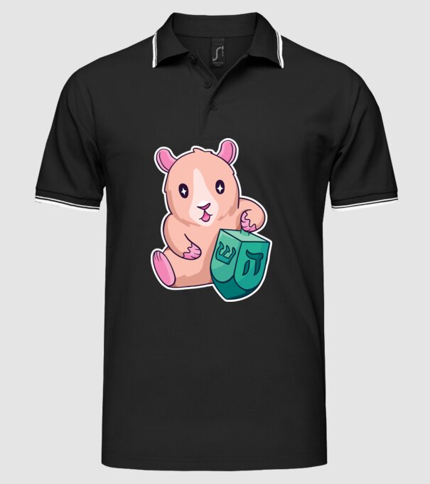 Porcușor de Guineea model negru pe tricou