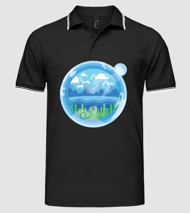 Natură model negru pe tricou