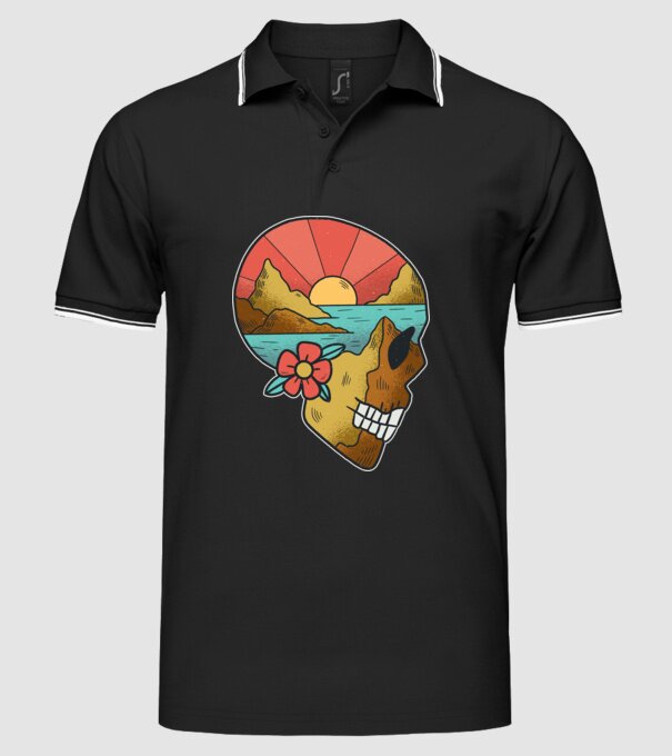 Natură Craniu model negru pe tricou