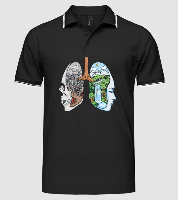 Natură Plămâni imagine model negru pe tricou
