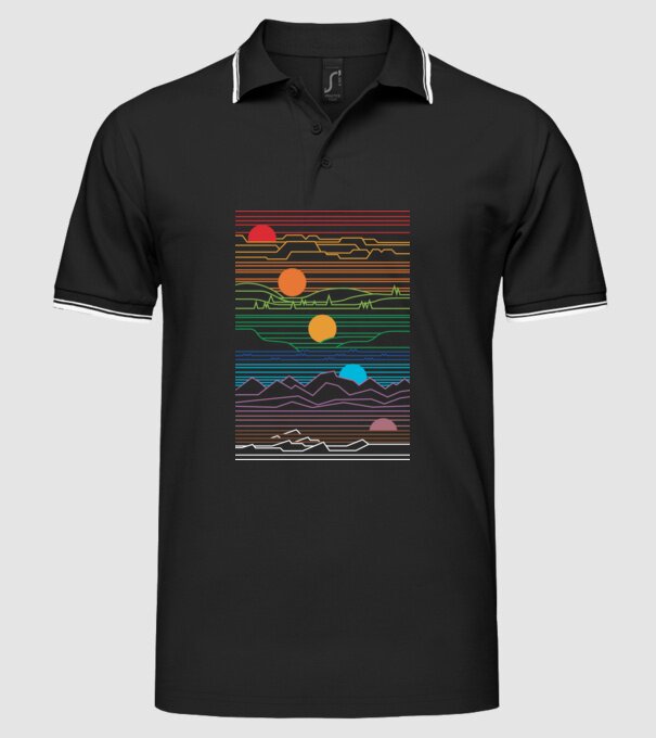 Linii Natură model negru pe tricou