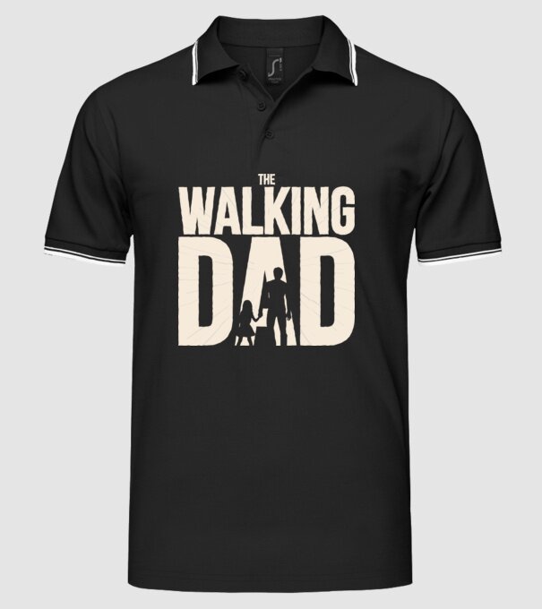 The Walking Dad model negru pe tricou