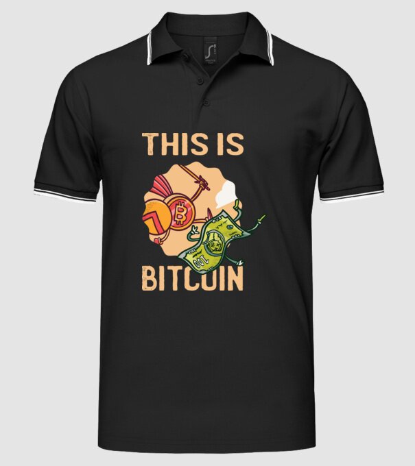 This is Bitcoin model negru pe tricou