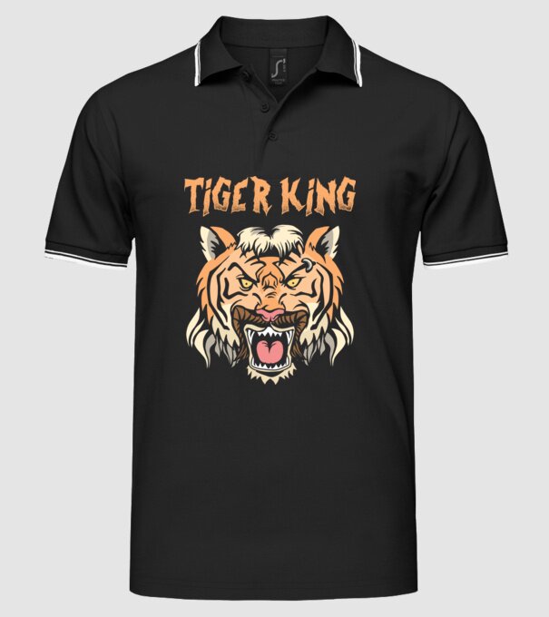 Tiger King model negru pe tricou