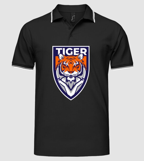 Stemă Tigru model negru pe tricou