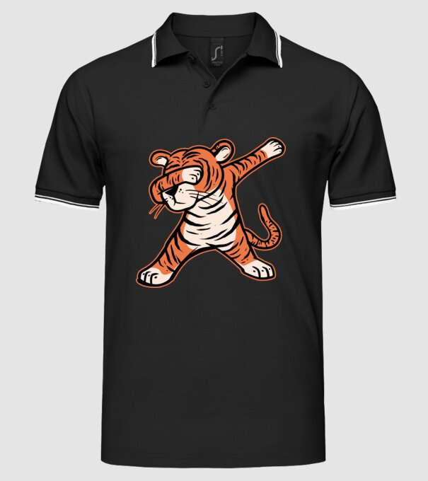 Tigru DAB model negru pe tricou