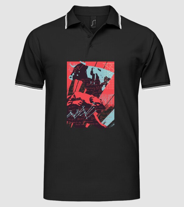 Bursa de Valori Taur vs Urs model negru pe tricou